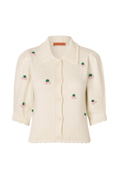 Stine Goya Polo Bubble Knit Polo Cardigan