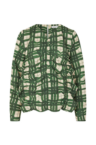 Stine Goya Blouse Long Sleeve Gathered Ruffle Top