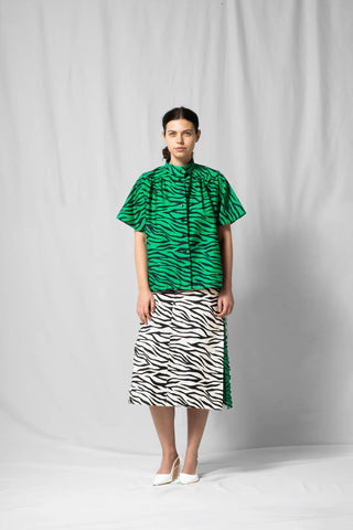 Stef Series Blouse Bowie Shirt Green Zebra