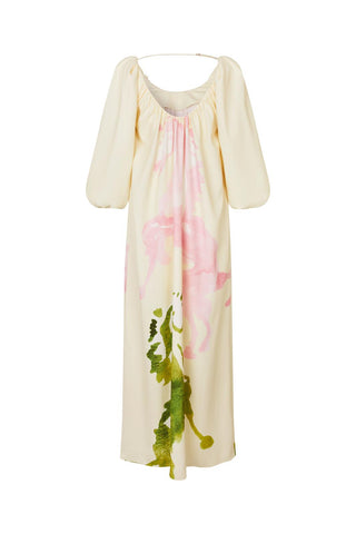 Stine Goya Jurk Heavy Crepe, Romantic Voluminious Sleeve Dress