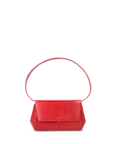 Kaai Handtas Ikon Clutch Eel Print Samba Red