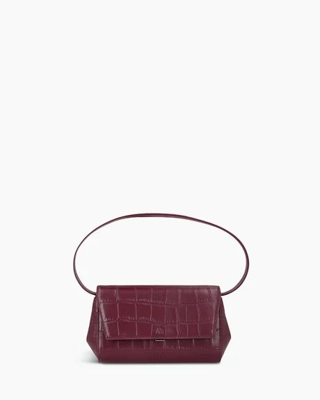 Kaai Handtas Ikon Clutch Soft Croco Merlot