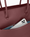 Kaai Handtas Voyager Big Grain Dark Burgundy